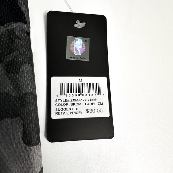 NEW NBA Black Gray Camo Sleeveless Tank Top Original $30 Tags Attached Mens M - Picture 2 of 5